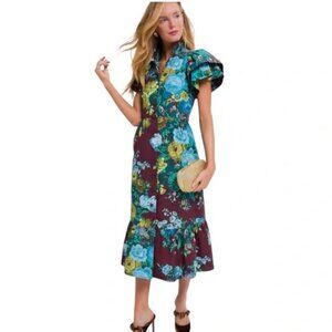 NWT Tuckernuck Oxblood  Merlot Sharp Floral Dress Size XXXL